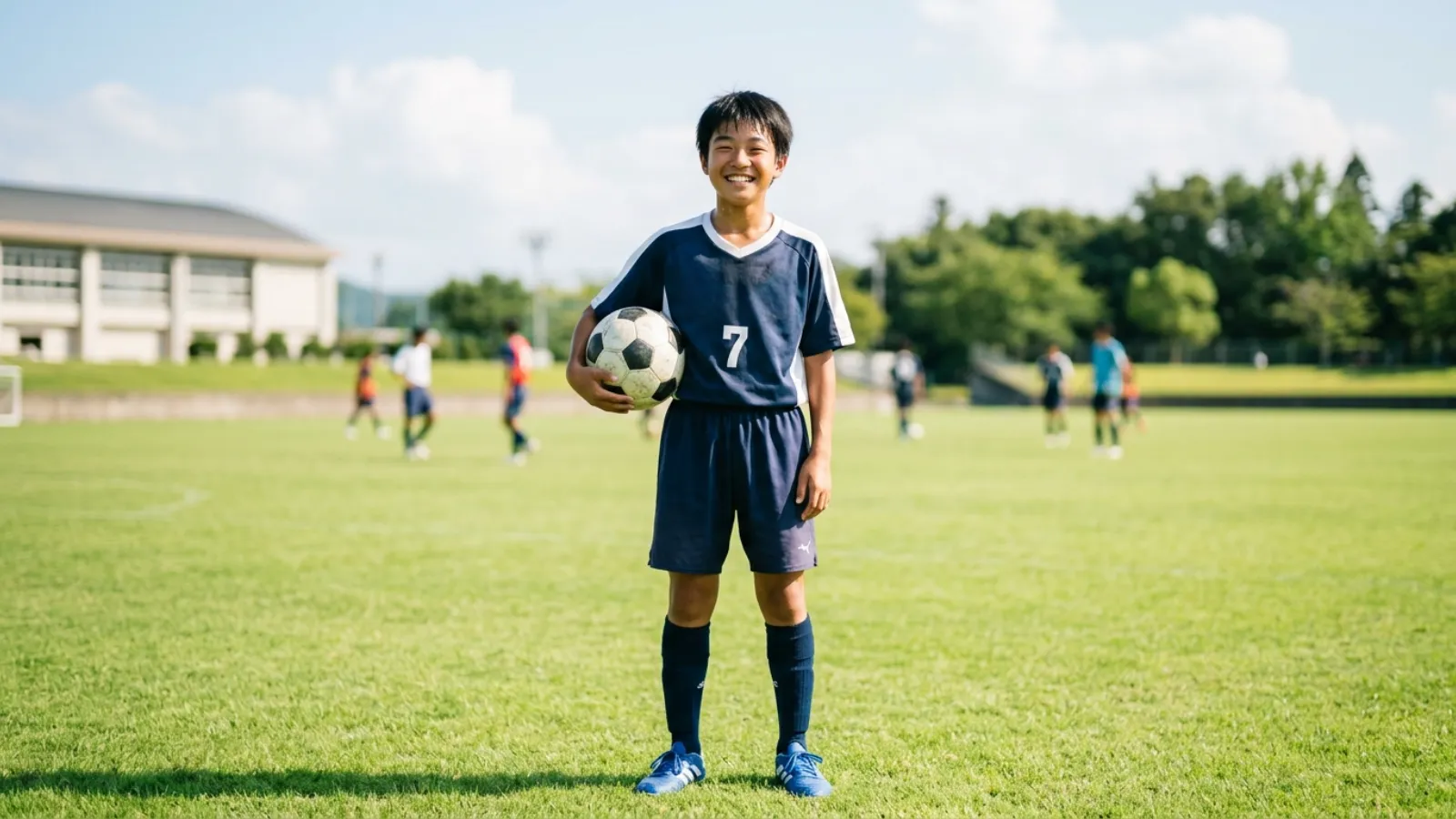 サポートを受けたサッカー選手